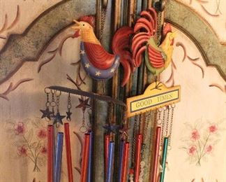 Rooster wind chimes
