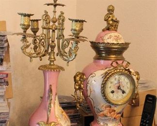 Victorian Clock with candelabra 