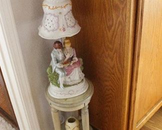 Victorian lamp-round accent table