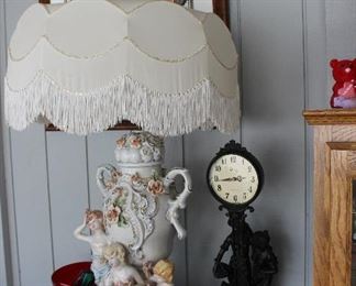 Victorian large lamp-clock