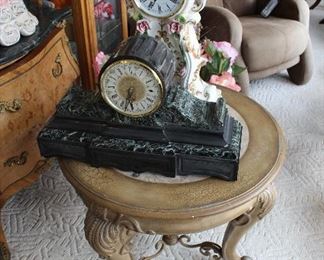 Marble base mantle clock