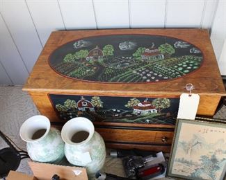 Vases-Folk art trunk