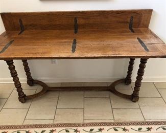 SOLID OAK FOLDING CONSOLE TABLE