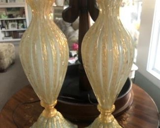 PAIR OF VINTAGE MURANO LAMPS