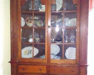 Walnut corner cupboard