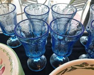 Indiand glass blue recollections goblets