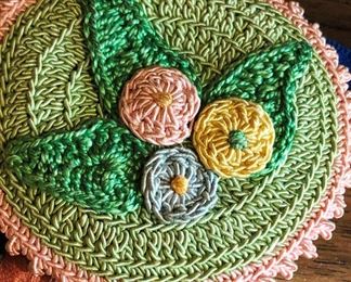 hand crochet thread holder/pin cushion