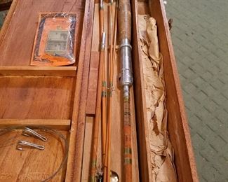 Vintage/antique bamboo fly rods  in box