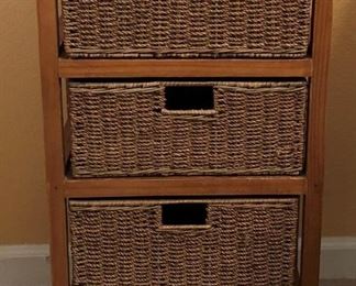 3-Drawer Wicker End Table 