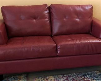 Faux Leather Loveseat