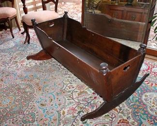 Large antique wood cradle
