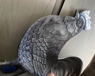 Pewter Rooster dish