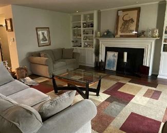Very nice and in great condition, sofa,{$250} love-seat {$225}and chair{125} Modern coffee table. Lazy-boy furniture.