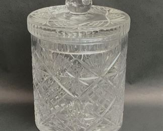 Large cut crystal container