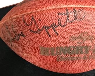 Signed ball Andre Tippett,  John L Williams and 2 other scribble scrabble signatures