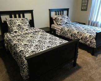 Matching twin beds