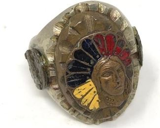 Native with Headdress Motorcycle Ring https://ctbids.com/#!/description/share/284042