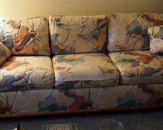 Gimson Slater Bamboo Upholstered Sofa, 27" x 84" x 35"