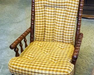 Tell City Solid Wood Glider/Rocker With Upholstered Cushions, Spindle Style