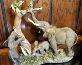 Cast Elephant Figures Including The Crosa Collection And The FineArt Collection, Qty 3 Pieces