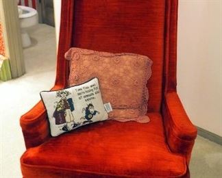 Karpen High Back Upholstered Chair, 51" x 32" x 30"