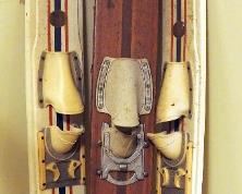 Vintage Kimball Molded Fiberglass Water Skis, Qty 2 And Ted Williams Slalom Ski