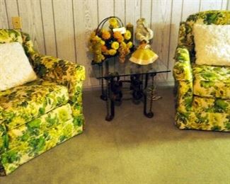 Vintage Schweiger Matching Upholstered Side Chairs, Qty 2 Including Throw Pillows