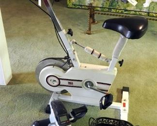 MCA Sports Stationary Exercise Bike, Crane Pedal Station With Digital Display, Hand Weights And Bungee Straps