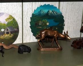 Drift Wood Pieces, Painted Saw Blades, Figurines And More