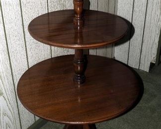 3 Tiered Round Pedestal Table, 37" x 23" Round