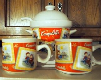 Campbell's Soup Terrine With Matching Mugs And Platter