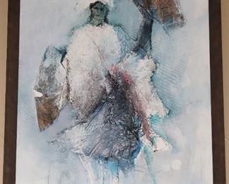 Signed James Pinto mixed media on canvas