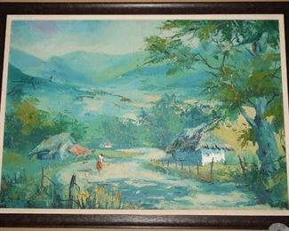 Original oil on canvas in the style of Van Gogh, painted at the art institute in Bogata, Columbia