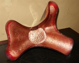 Beautiful art glass bowl - blue on the outside