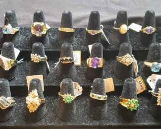 Large selection of 14k and 18k ladies rings - more than pictured