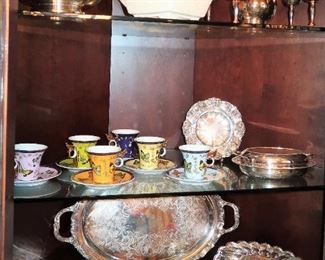 Silver for the holidays and butterfly cups and saucers