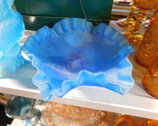 Vintage Turquoise scalloped bowl