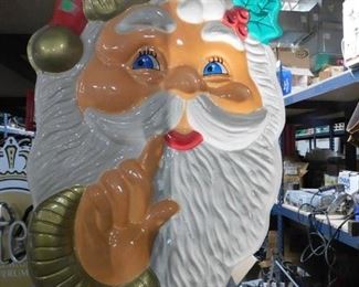 Vintage plastic wall mount Santa Face