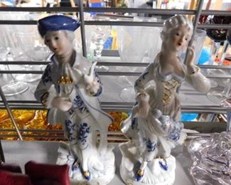 (2) Colonial figurines with makers mark