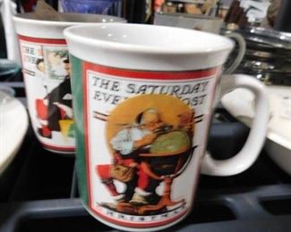 2 Vintage Norman Rockwell Saturday Evening Post mugs
