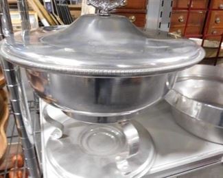 Aluminum round chafing dish with lid