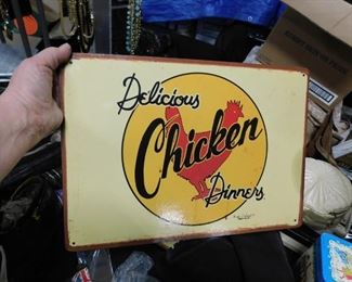 Vintage Delicious Chicken Dinners reproduction sign