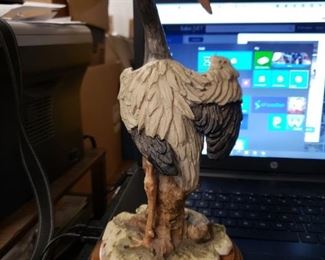 Bear Sculture Artistiche Hand painted Italy Crane