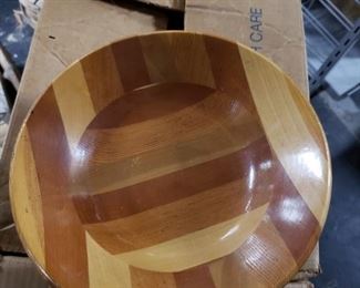 Multi color solid wood bowl