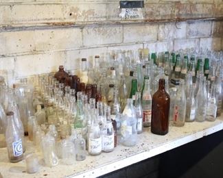 Vintage bottles, $2 each / 10 for $10 / Towne Club soda crates $10 each