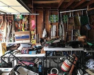Garage is packed tools etc.
