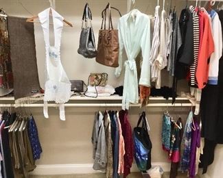 Clothing, scarves, purses