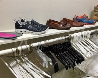 Shoes, clothes hangers