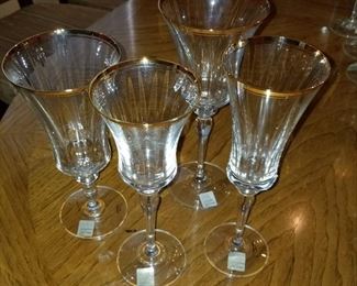 Sets of Mikasa Crystal Stemware, never used