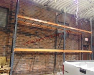  2 sections pallet racking w/ 2 shelves each 9.5'x3'x14.5'